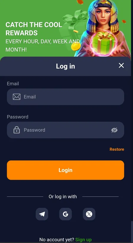 Bass Win login modal with email and password fields